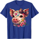 Adorable Pig Flower Graphic Pig Farm Animal Lovers and Girls , Black, S T-Shirt - T-Shirt | Royal