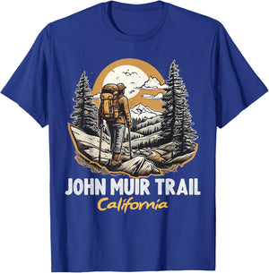 John Muir Trail California Hiking Trail Souvenir Nature Fan T-Shirt - T-Shirt | Royal