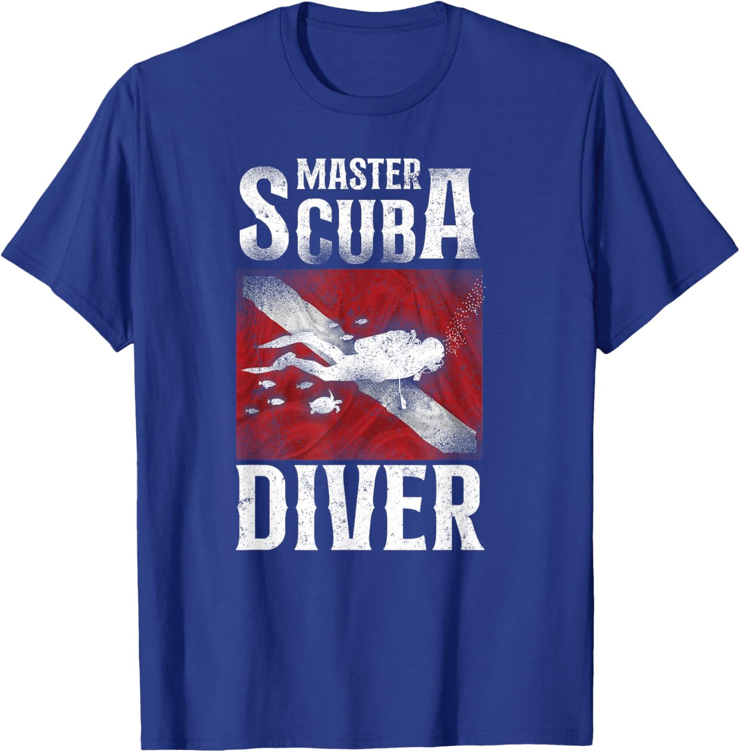 Diving Master Scuba Diver Down T-Shirt - T-Shirt | Royal