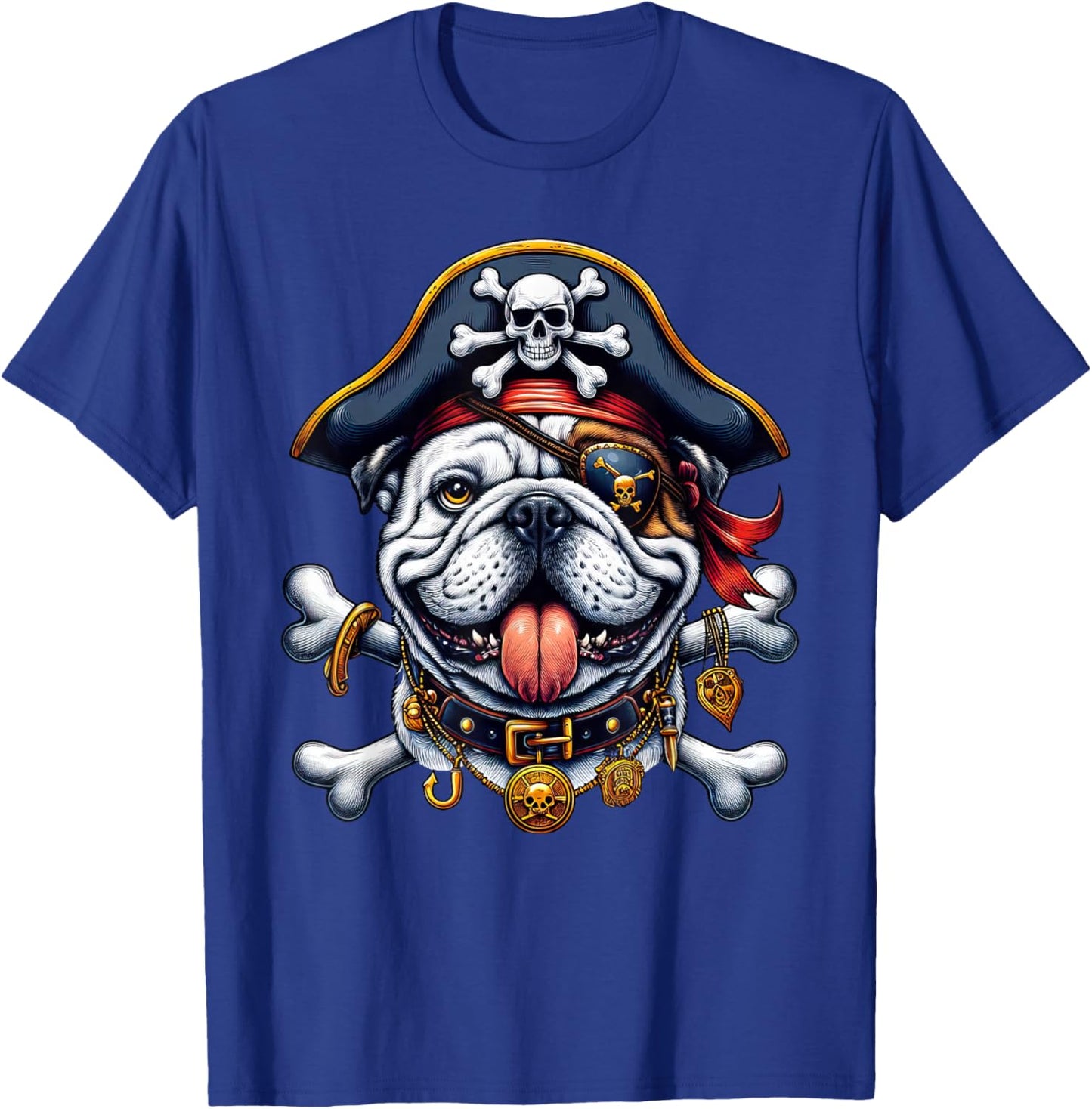 English Bulldog Pirate Crossbones Halloween Kids T-Shirt - T-Shirt | Royal
