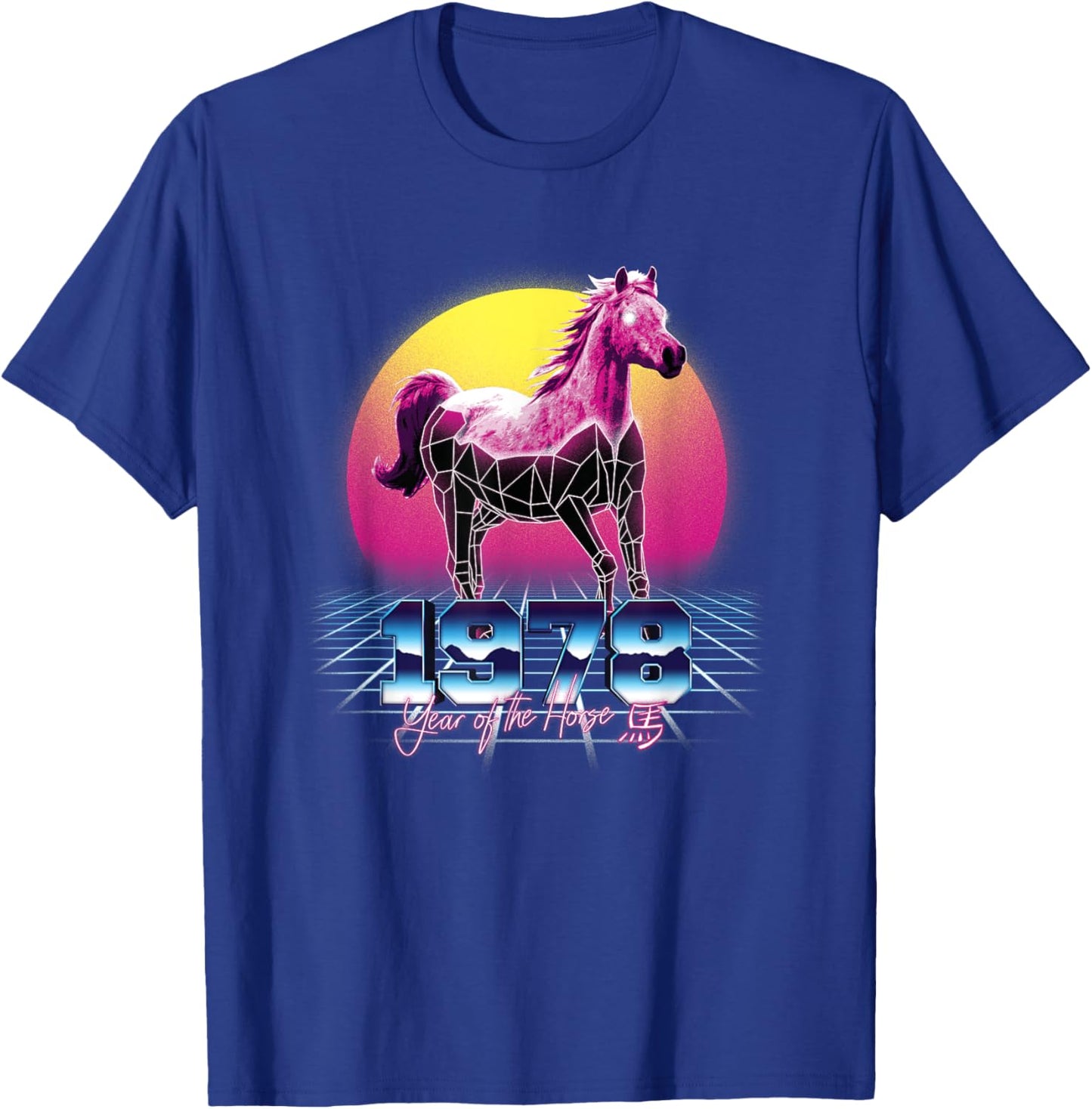 1978 Year Of The Horse Chinese Zodiac Vaporwave T-Shirt - T-Shirt | Royal
