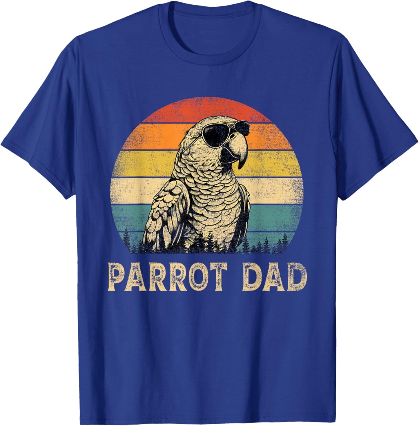 Vintage Parrot Dad Parrot Lovers Daddy Father's Day T-Shirt - T-Shirt | Royal