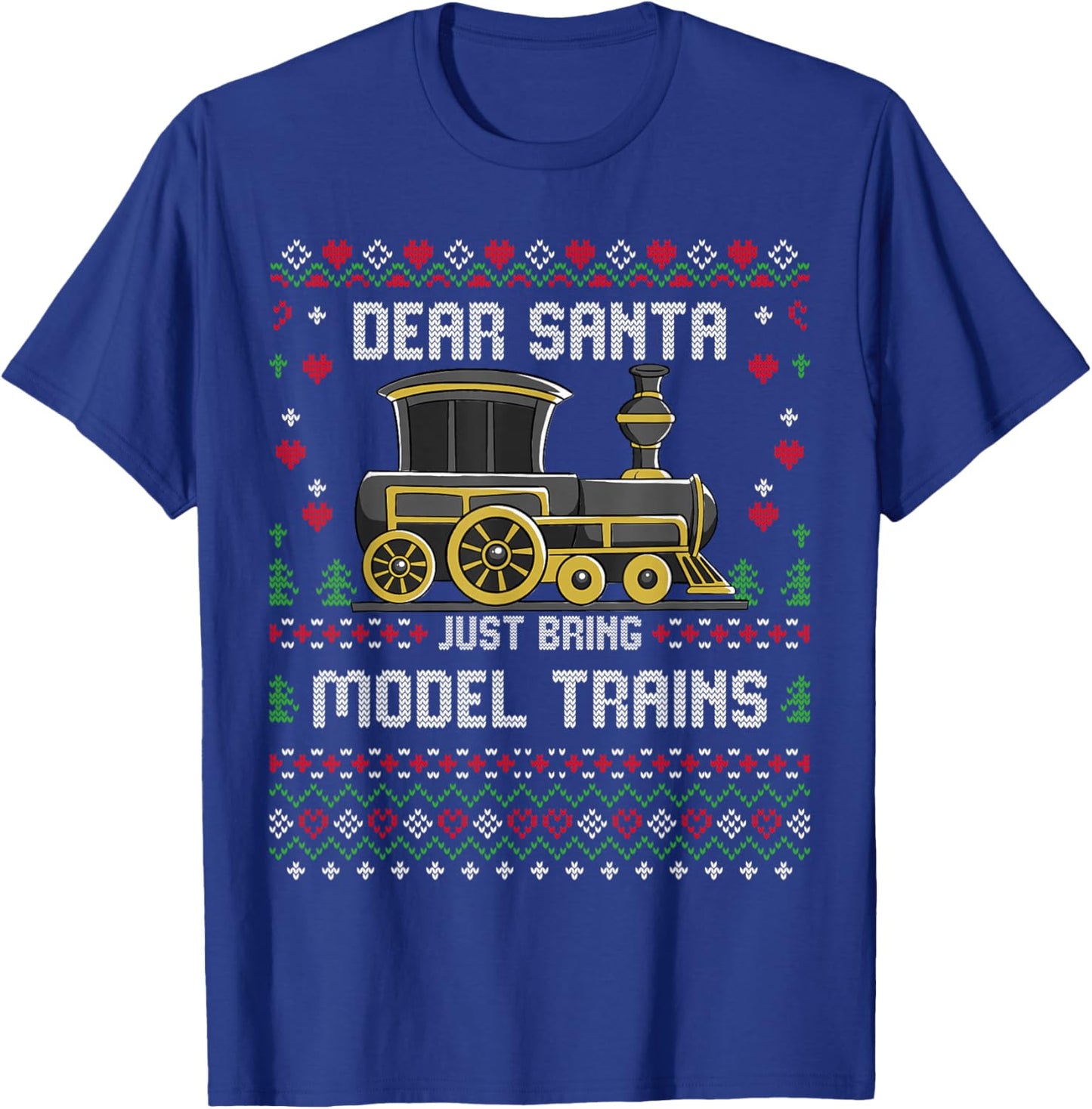 Steam Model Trains Collector Christmas Ugly Xmas Sweater T-Shirt - T-Shirt | Royal