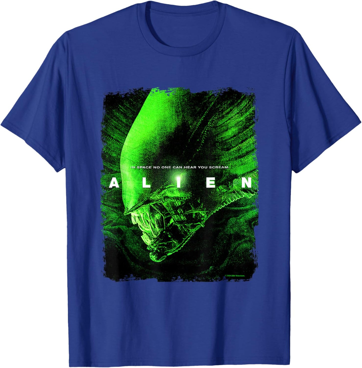 Aliens Iconic Xenomorph Neon Profile Big Chest Portrait T-Shirt - T-Shirt | Royal