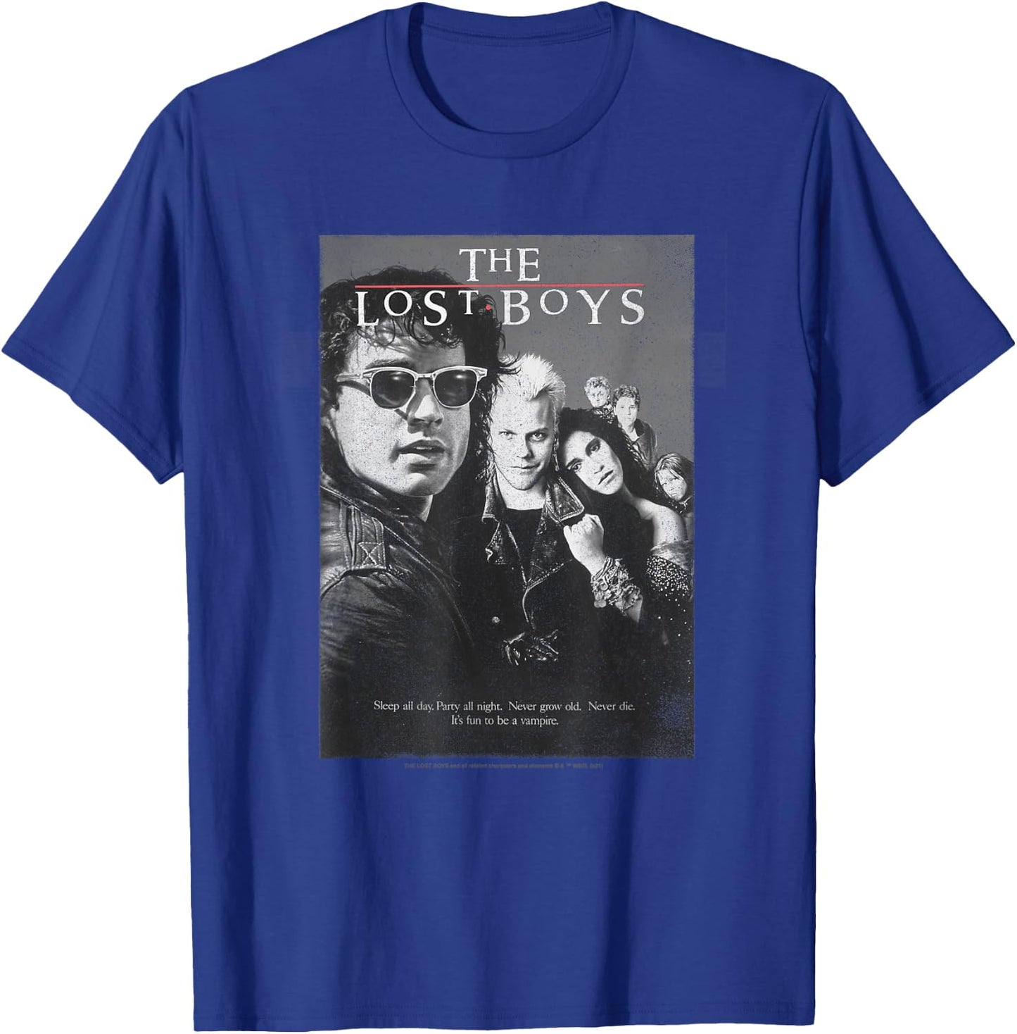 Lost Boys Group Shot Black & White Movie Poster T-Shirt - T-Shirt | Royal