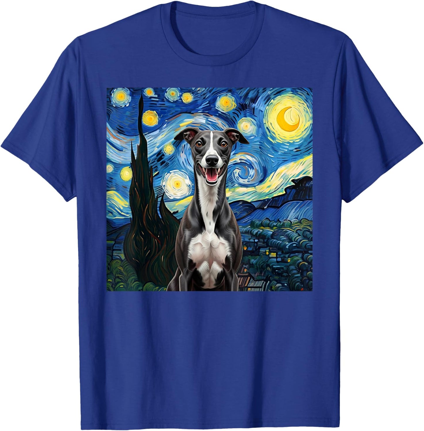Whippet Black Starry Night Dog Lover Gift Women Kids T-Shirt - T-Shirt | Royal