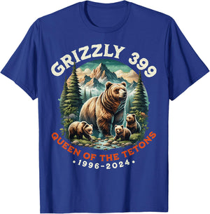 Bear Lovers Queen Of The Tetons Grizzly 399 National Park T-Shirt - T-Shirt | Royal