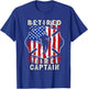 USA flag Retired Fire captain 2025 Firefighter Retirement T-Shirt - T-Shirt | Royal
