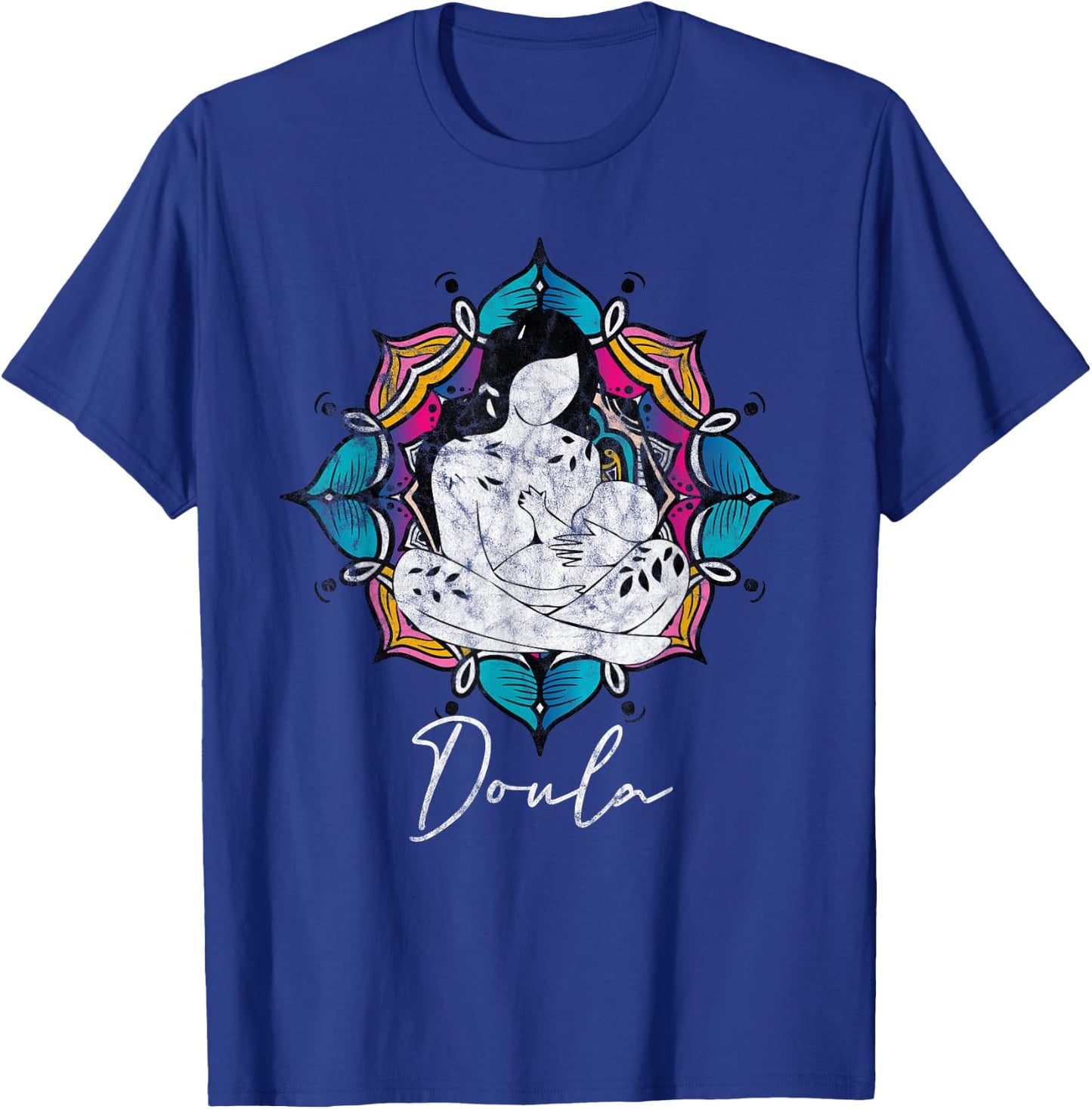 Doula Floral Birth Companion Gift Birth Coach Assistant T-Shirt - T-Shirt | Royal