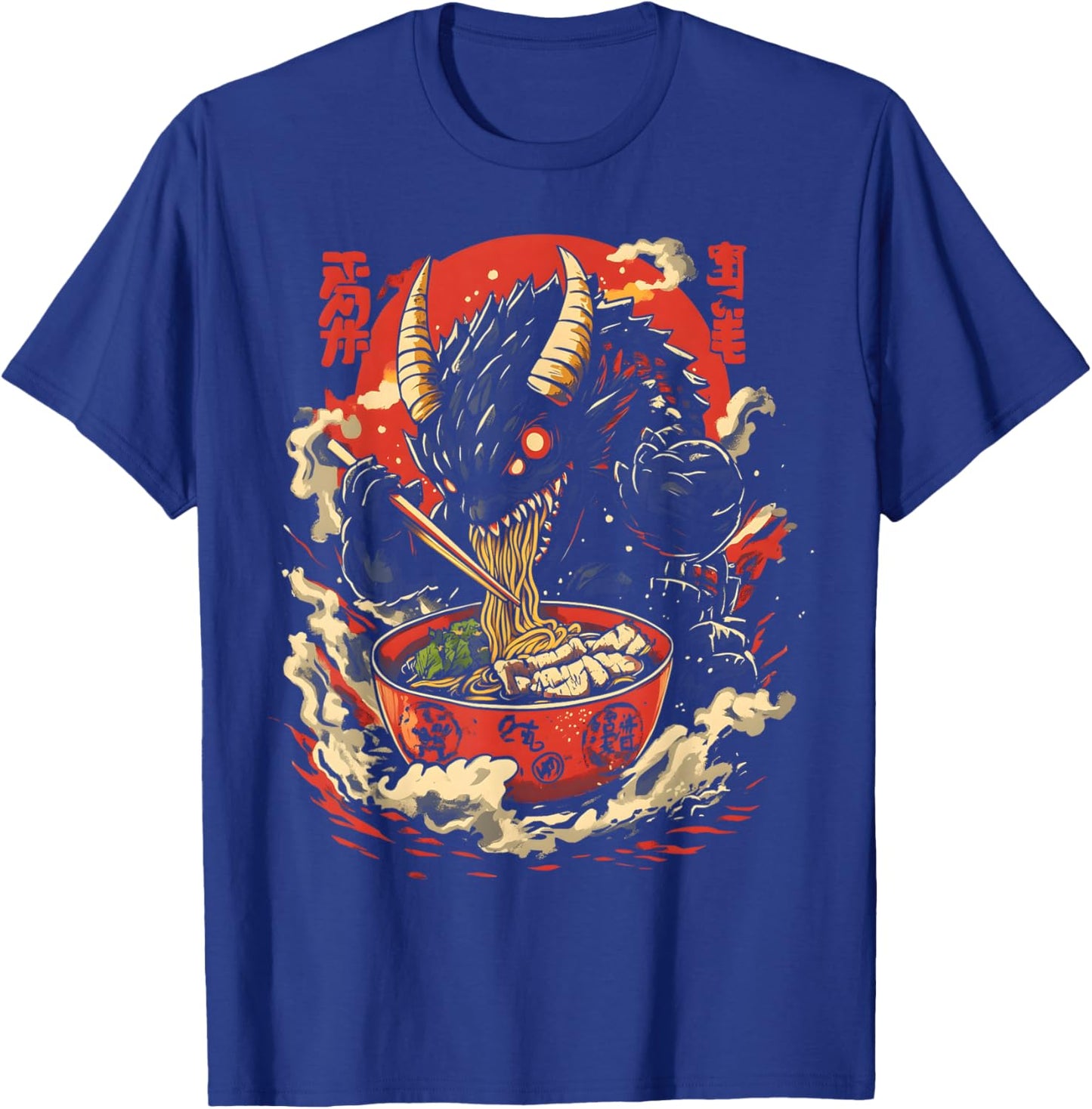 Kaiju Eating Ramen Funny Japanese Monster Lover Birthday T-Shirt - T-Shirt | Royal