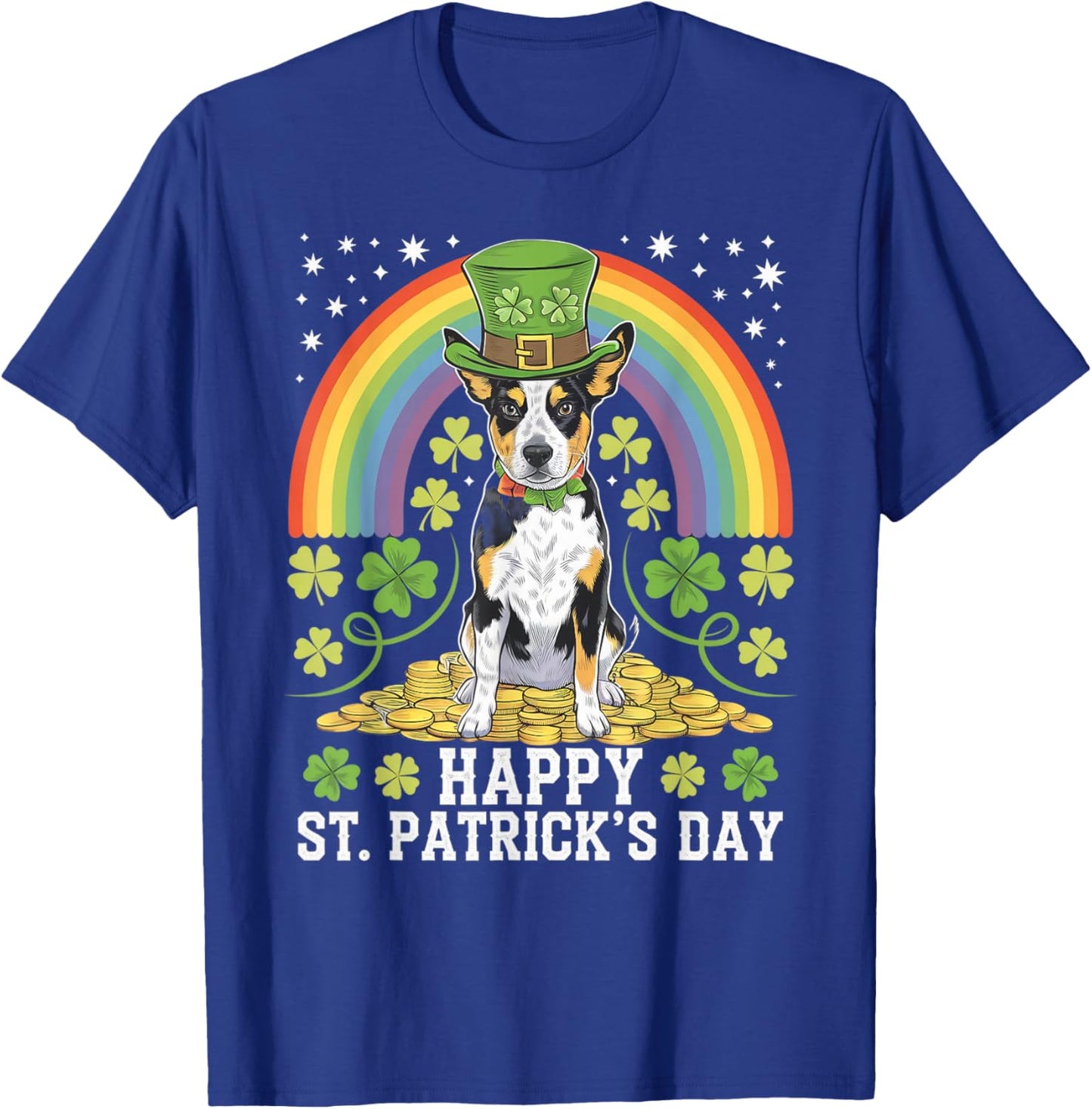 Blue or Red Heeler on Australian Cattle Dog St Patricks Day T-Shirt - T-Shirt | Royal