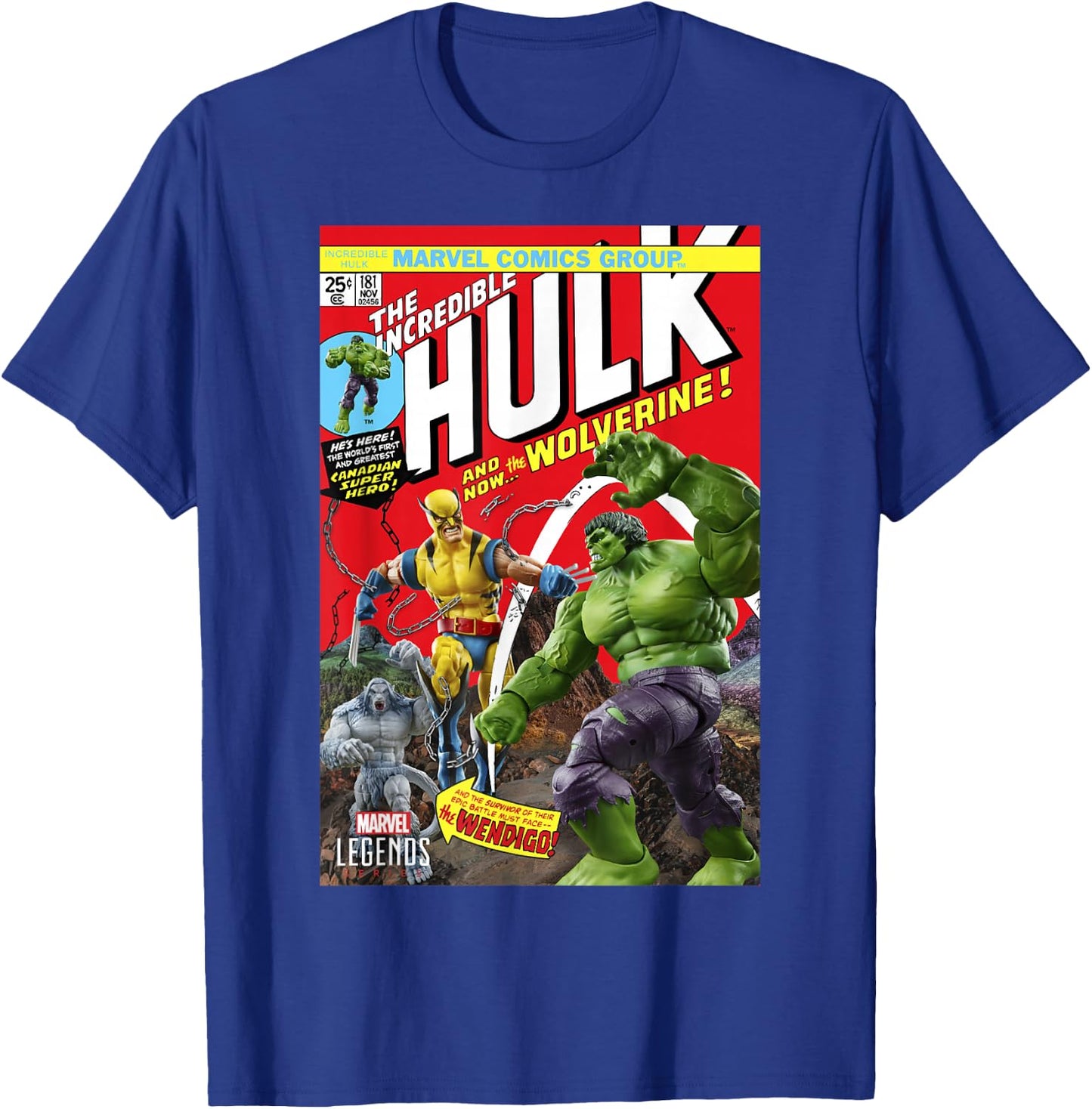 Marvel Legends Series Hulk and Wolverine Comic Cover T-Shirt - T-Shirt | Royal