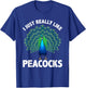 Cool Peacock Design Women Kids Bird Peacock Lovers T-Shirt - T-Shirt | Royal