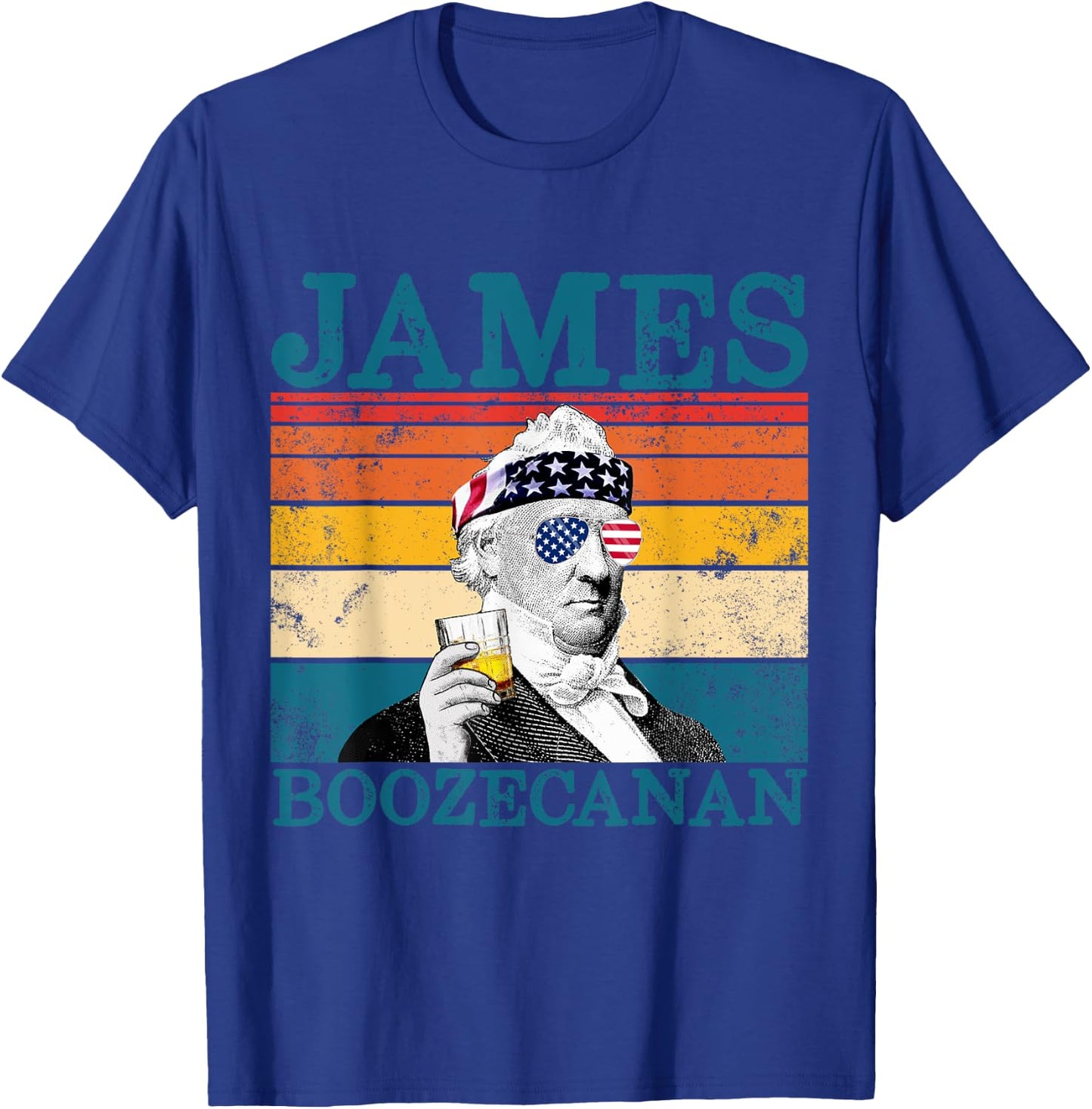James Boozecanan Patriotic Retro Drinking President Buchanan T-Shirt - T-Shirt | Royal