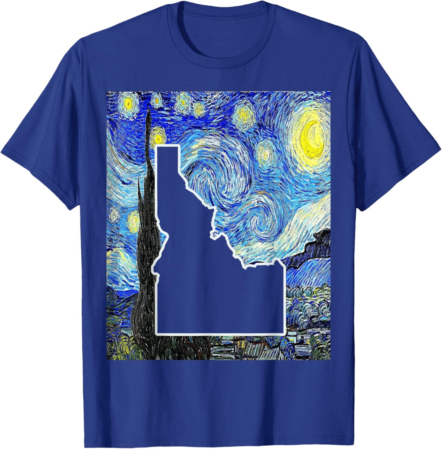 Idaho State Starry Night Idaho Map Idahoan T-Shirt - T-Shirt | Royal