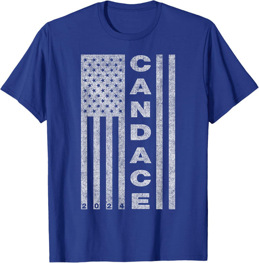 Vote Candace Owens for President 2024, Conservative USA Flag T-Shirt - T-Shirt | Royal