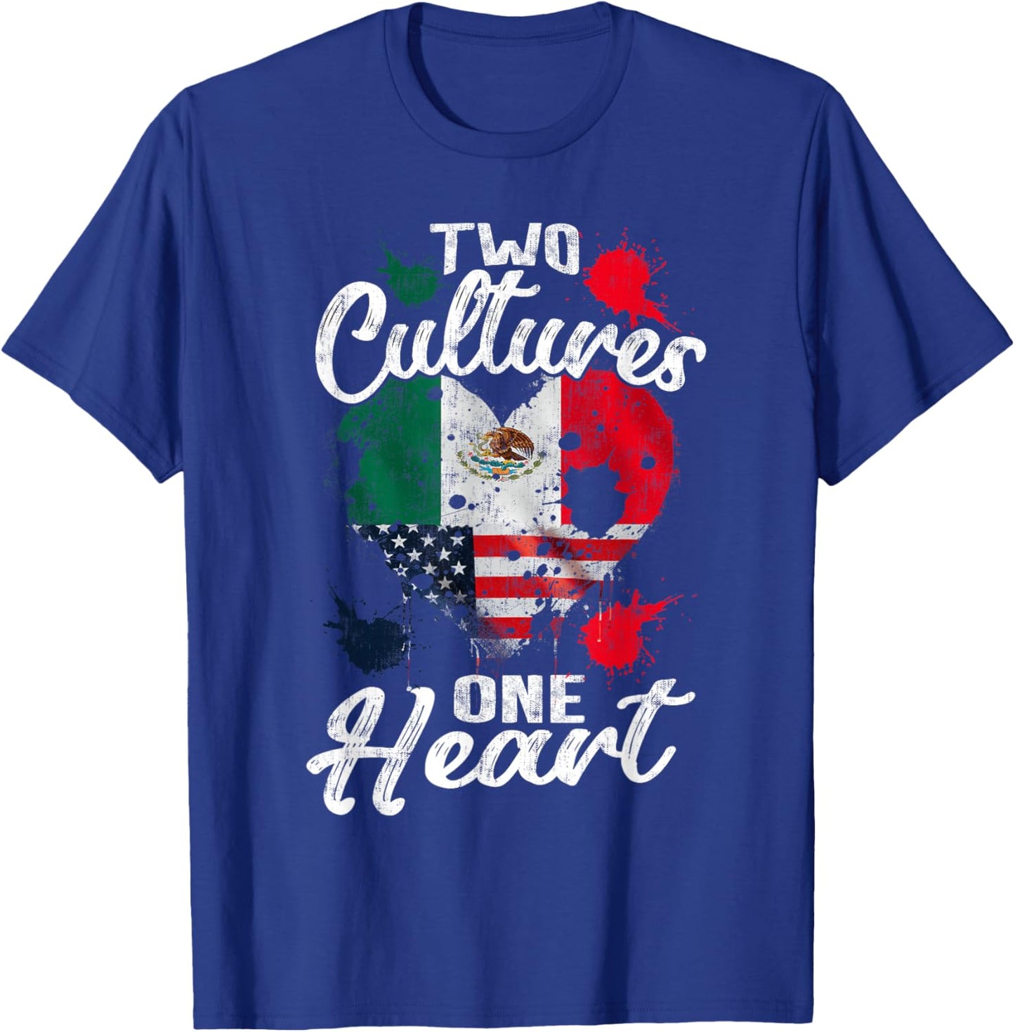 Zwei Kulturen EIN Herz Mexico USA Mexican American T-Shirt - T-Shirt | Royal