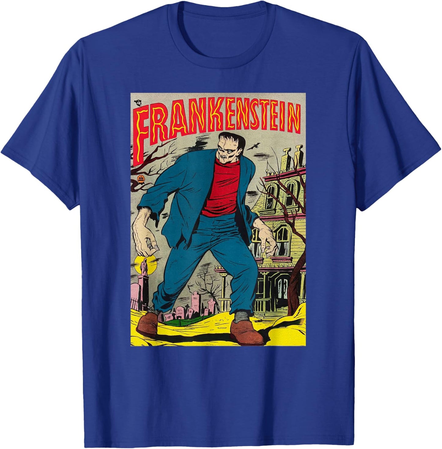 Classic Monster Poster Horror Comic Book Frankenstein T-Shirt - T-Shirt | Royal