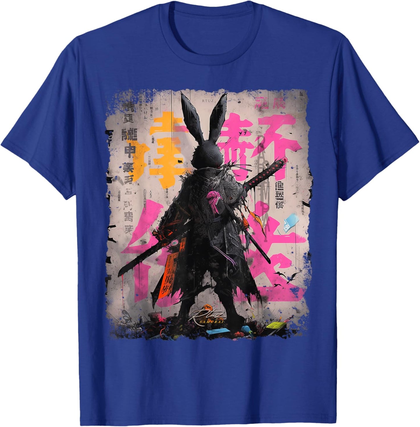 Hip Hop Y2K Vintage Hipster Hare Streetwear Bunny Samurai T-Shirt - T-Shirt | Royal