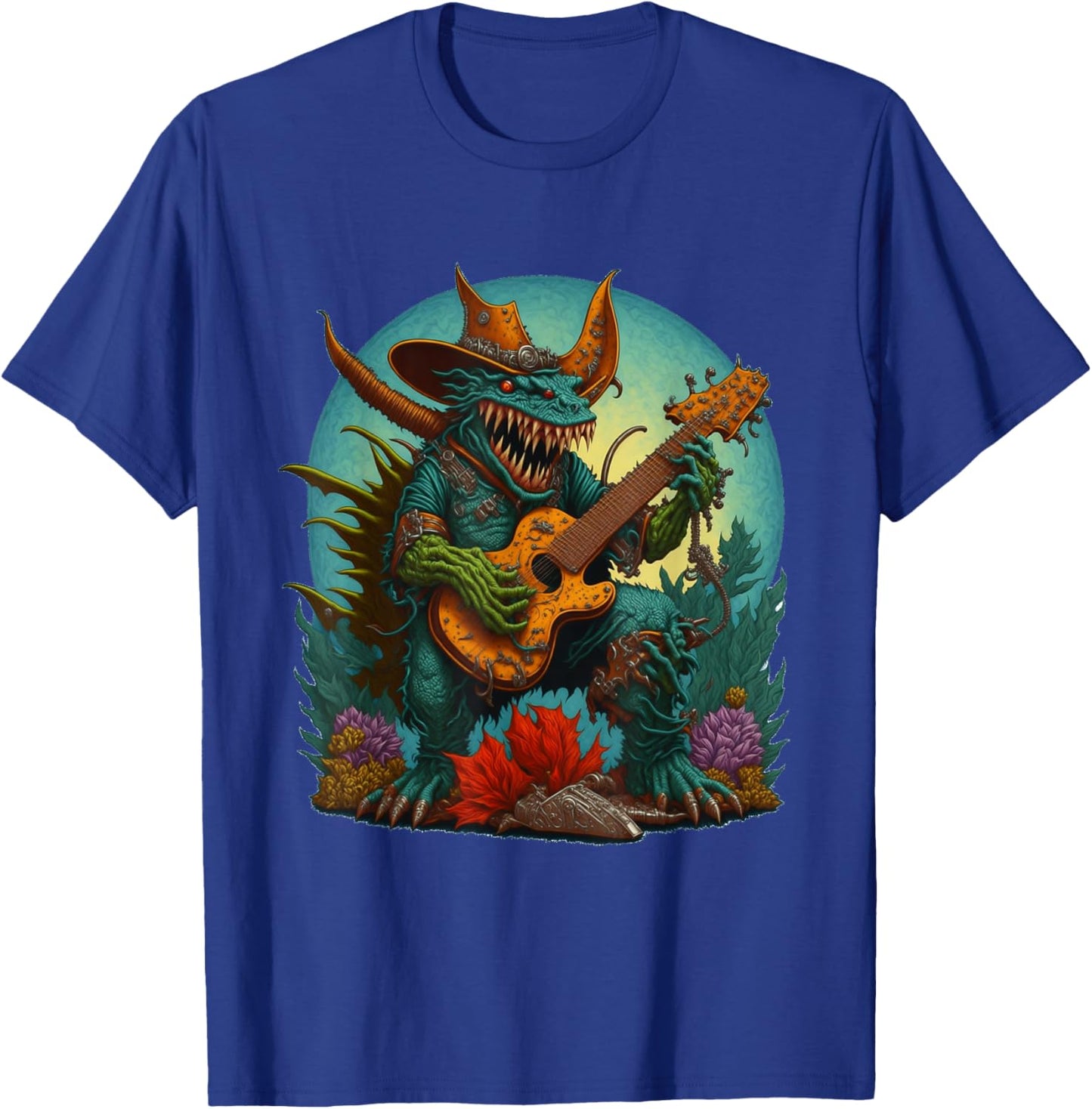 Hodag Country Fest Cowboy Hat Guitar Monster for Music Fans T-Shirt - T-Shirt | Royal