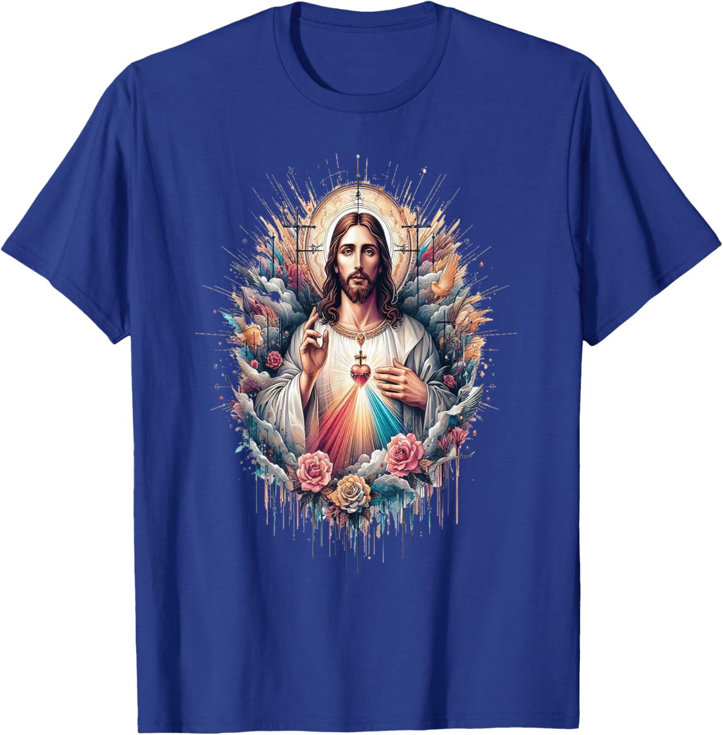 Jesus I Trust In You Divine Mercy Catholic T-Shirt - T-Shirt | Royal