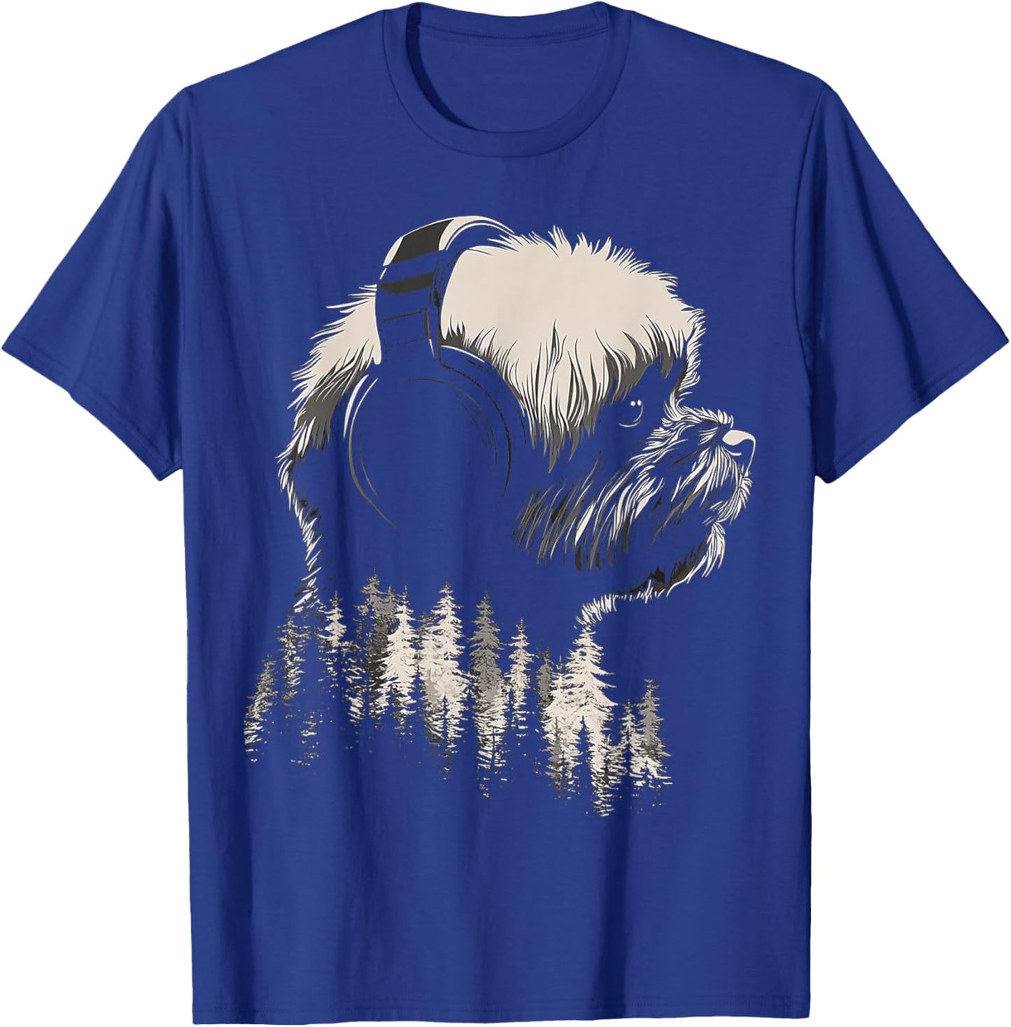 Shih Tzu Dog Motif Pet Art Music Headphone Shih Tzu T-Shirt - T-Shirt | Royal