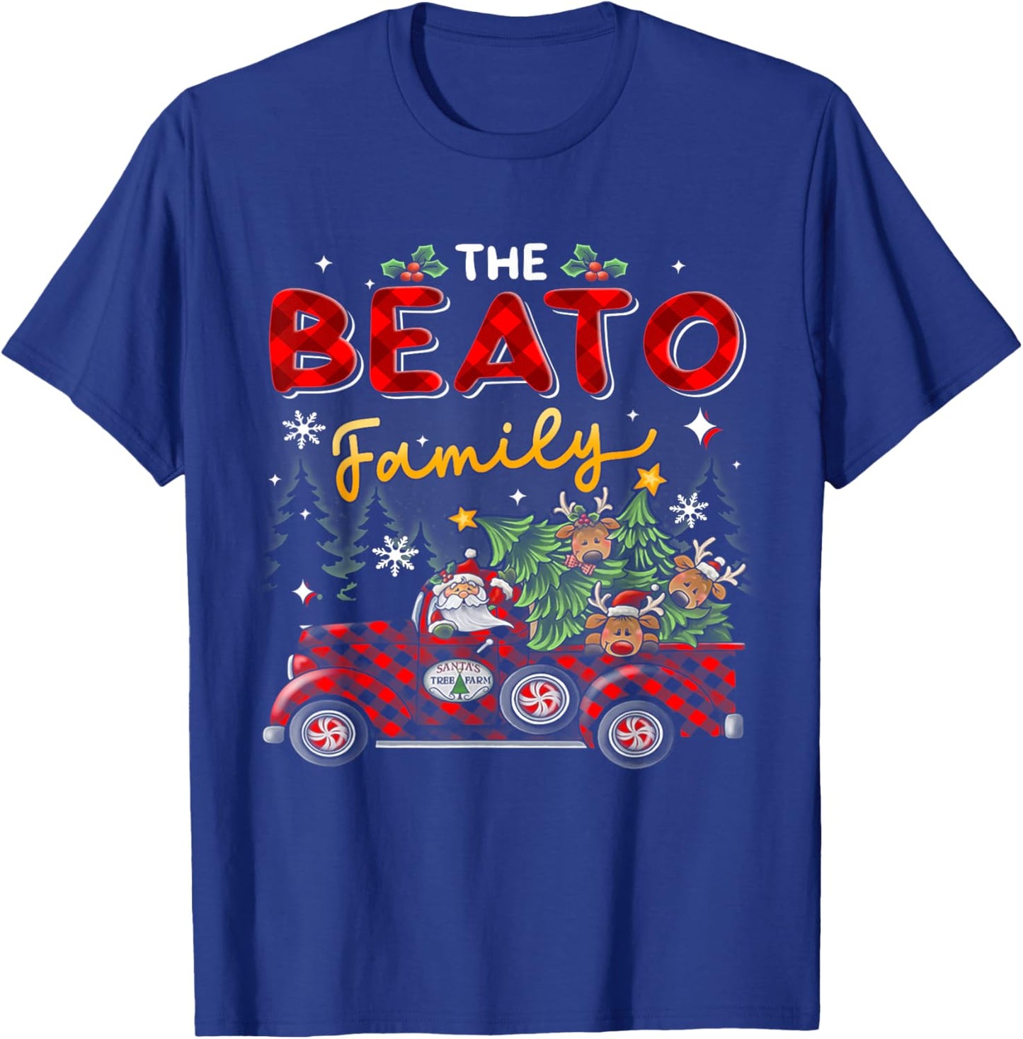 The Beato Family Christmas Matching Pajamas Group Gift T-Shirt - T-Shirt | Royal
