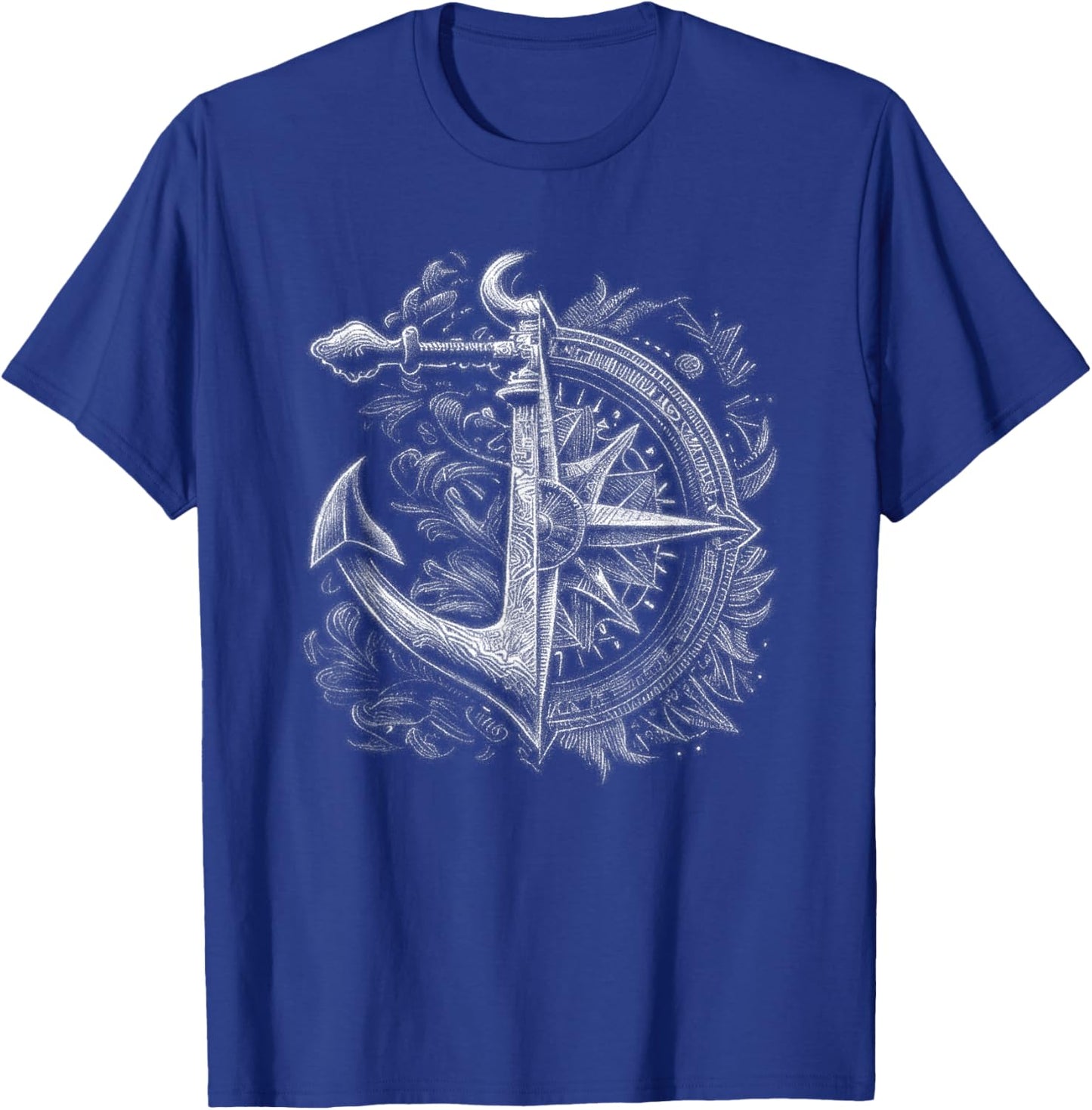 Compass Anchor Sea Lover Marine Life Lover T-Shirt - T-Shirt | Royal