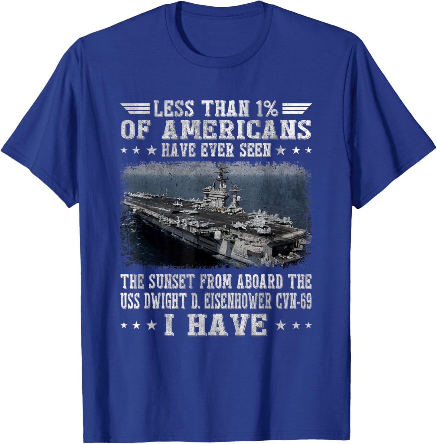 USS Dwight D. Eisenhower CVN-69 Aircraft Carrier Veteran T-Shirt - T-Shirt | Royal