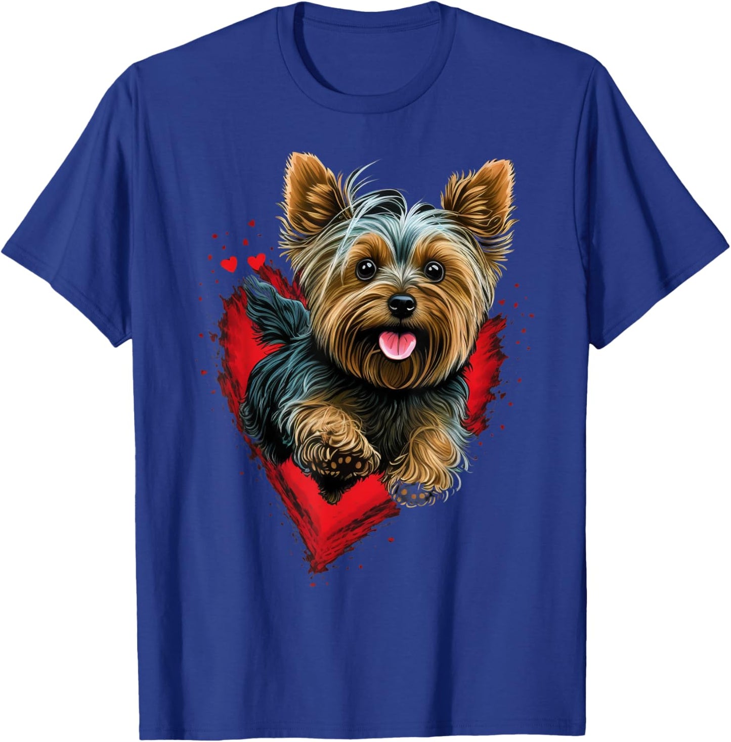 Cute Yorkshire Terrier Dog on Yorkshire Terrier Lover T-Shirt - T-Shirt | Royal