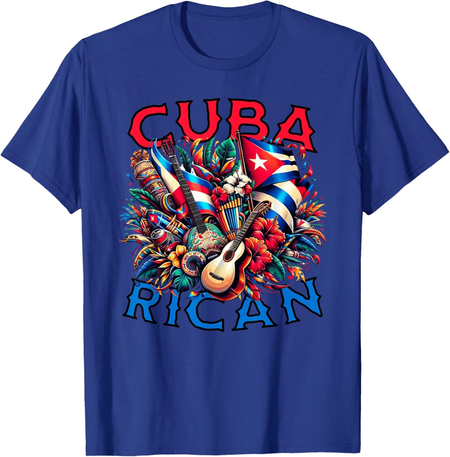 Cuba-Rican Cuban & Puerto Rican Colorful Culture celebration T-Shirt - T-Shirt | Royal