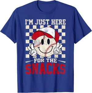 Funny Baseball Lover I'm Just Here for The Snacks Toddler T-Shirt - T-Shirt | Royal