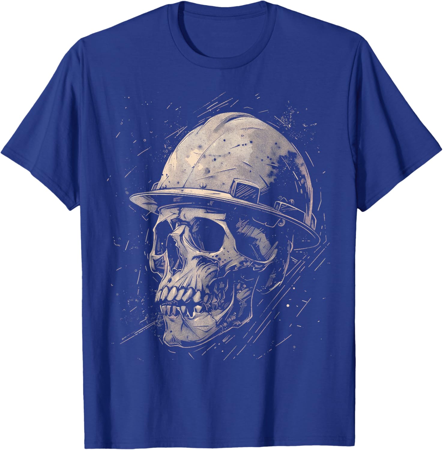 Working Death Ironworker Skull Construction Worker T-Shirt - T-Shirt | Royal