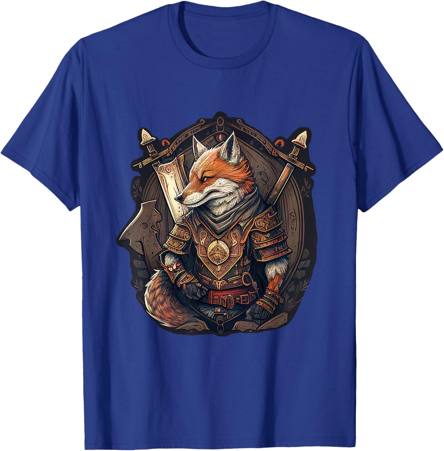 Medieval Anthropomorphic Fox Warrior Cute But Fierce T-Shirt - T-Shirt | Royal