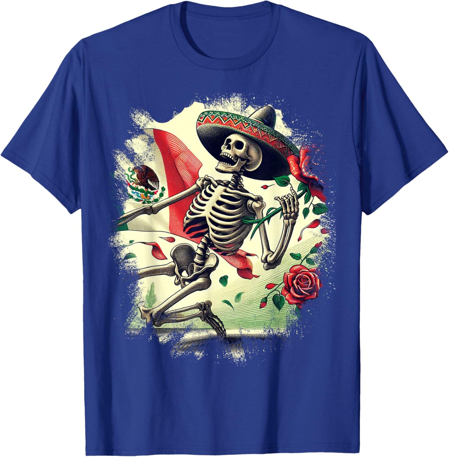 Mexico Gift Rose Tijuana Mexican Hispanic Pride Poncho T-Shirt - T-Shirt | Royal