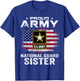 Proud Army National Guard Sister With American Flag Gift T-Shirt - T-Shirt | Royal