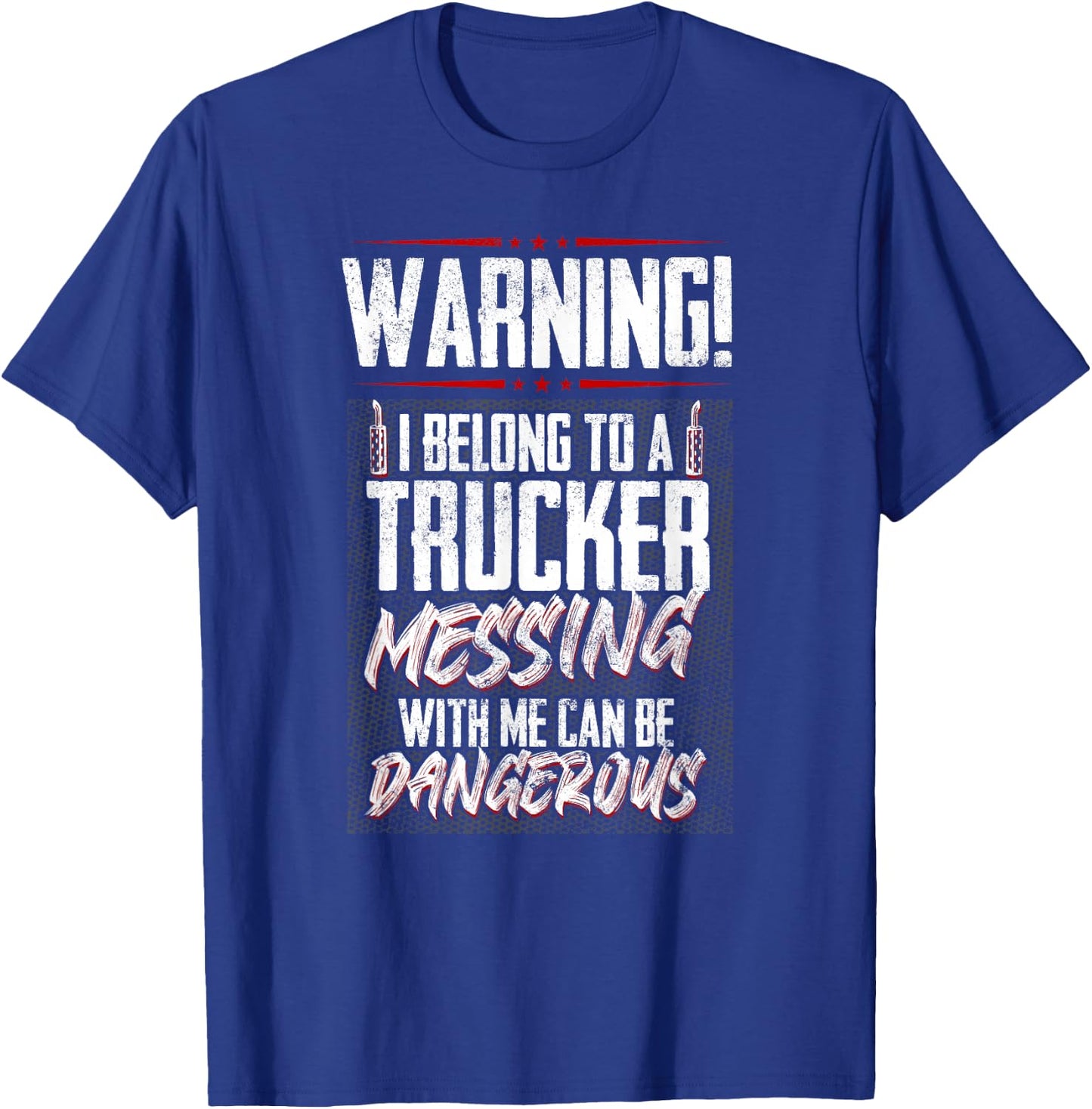 Truck Driver I Love My Trucker Wife Girlfriend Girl T-Shirt - T-Shirt | Royal
