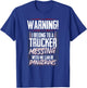 Truck Driver I Love My Trucker Wife Girlfriend Girl T-Shirt - T-Shirt | Royal