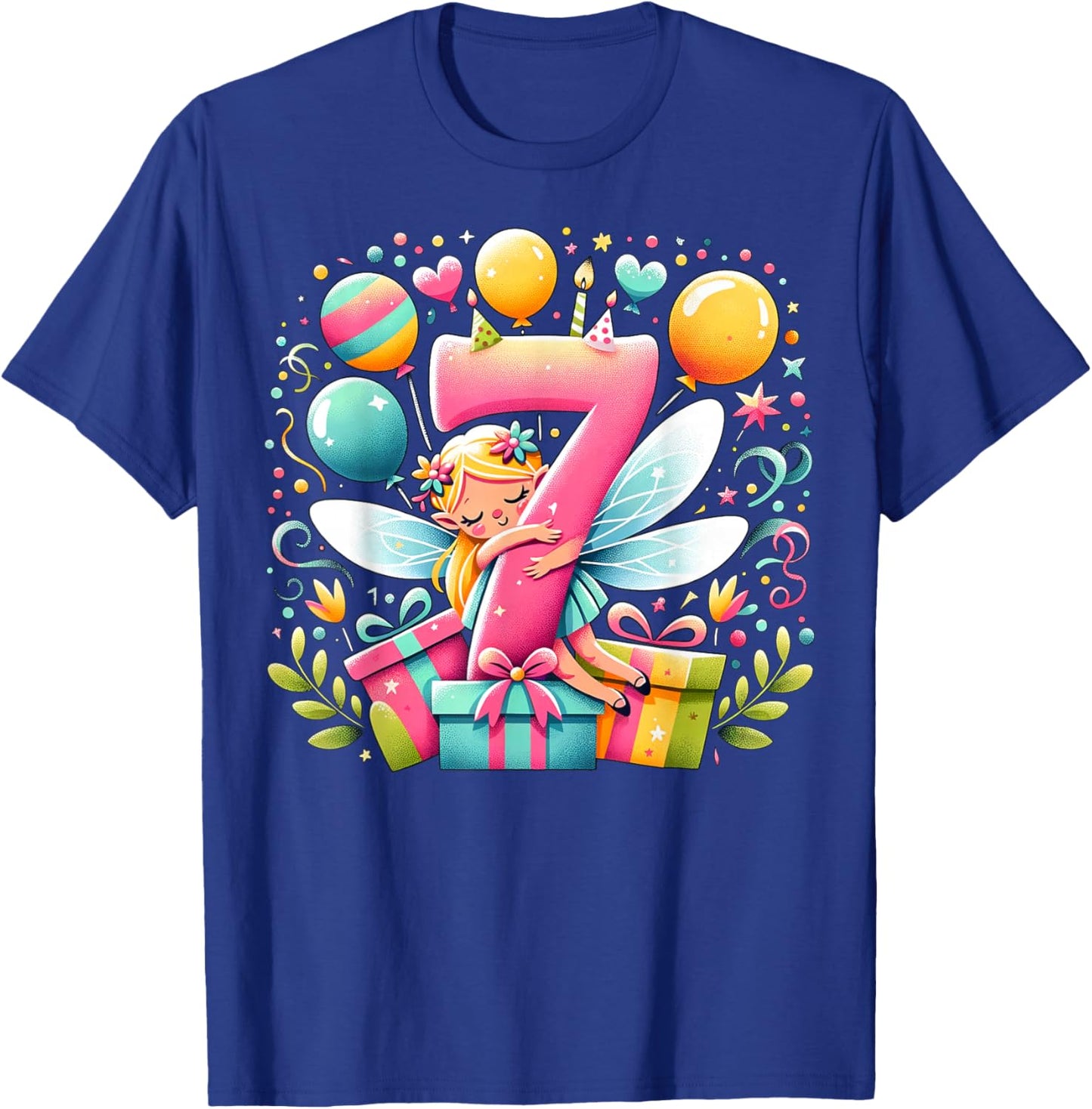 Kinderfeen-Thema 7. Geburtstag Party 7. Fee Geburtstag T-Shirt - T-Shirt | Royal
