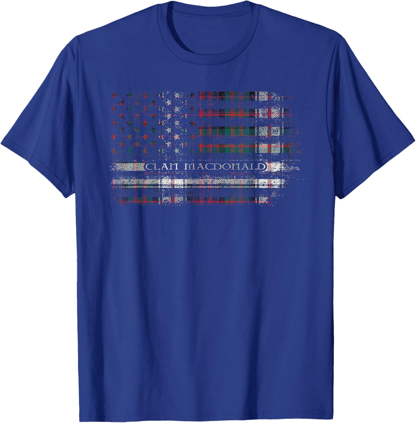 Clan MacDonald Dress Scottish tartan US flag kilt Scotland T-Shirt - T-Shirt | Royal