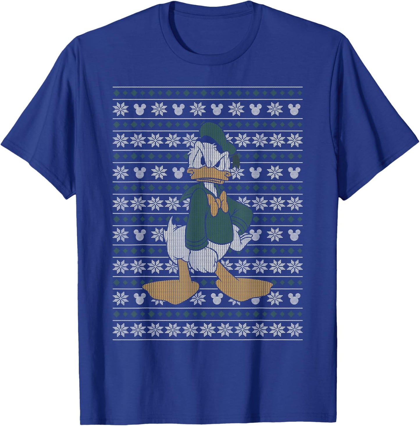 Disney Donald Duck Christmas Sweater Style T-Shirt - T-Shirt | Royal