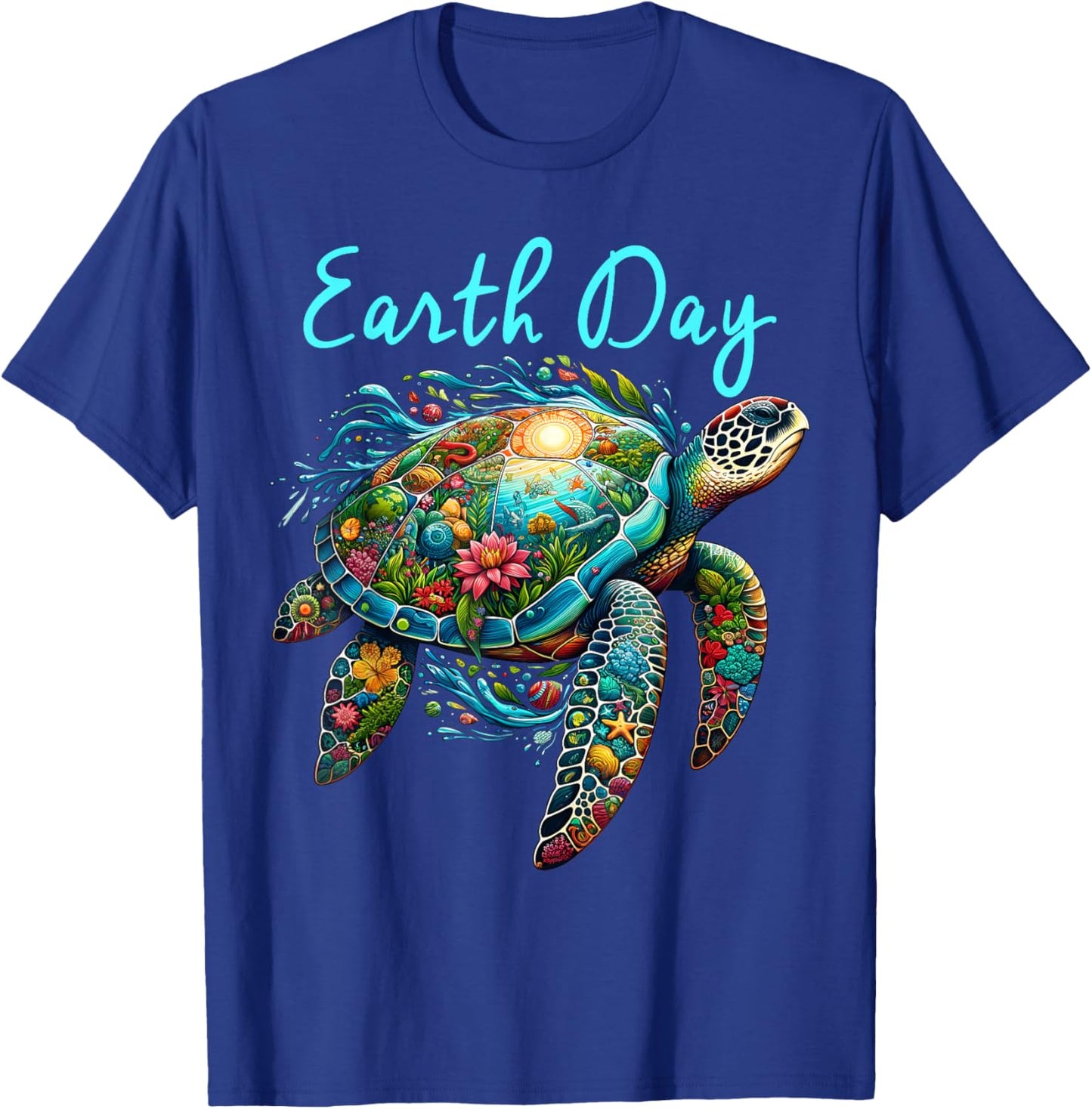 Sea Turtle Earth Day Save The Earth T-Shirt - T-Shirt | Royal