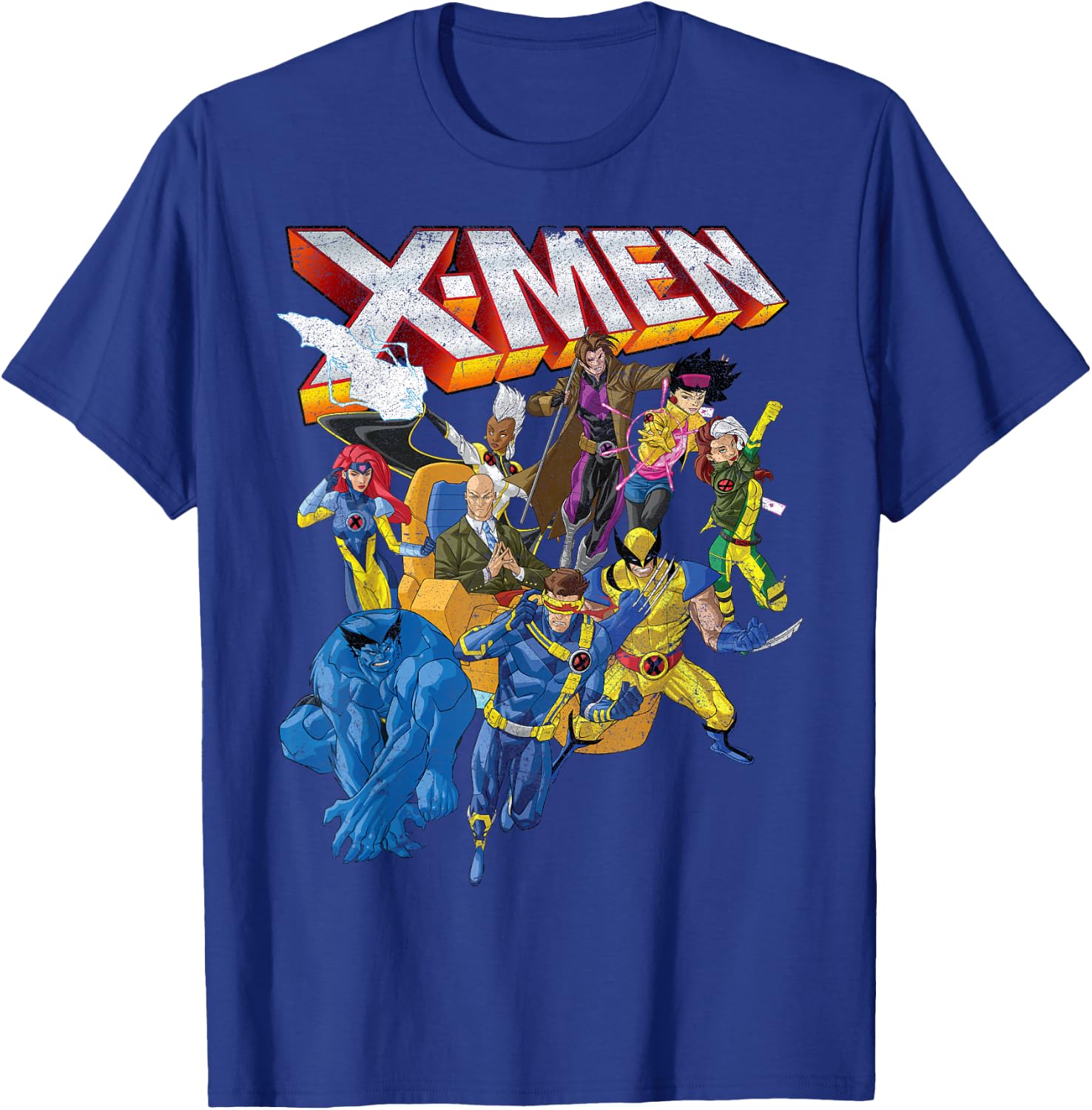 Marvel X-Men Vintage Group Shot Logo T-Shirt - T-Shirt | Royal