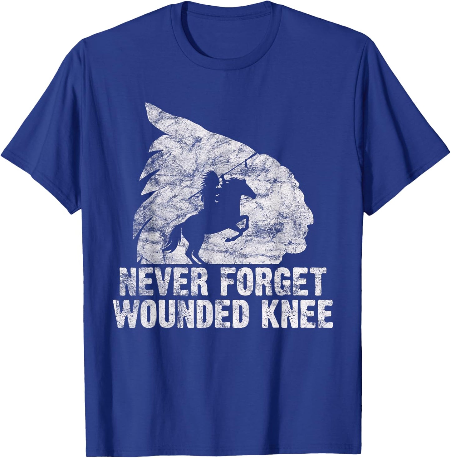 Wounded Knee Native American Lakota Tribe Chief vintage T-Shirt - T-Shirt | Royal