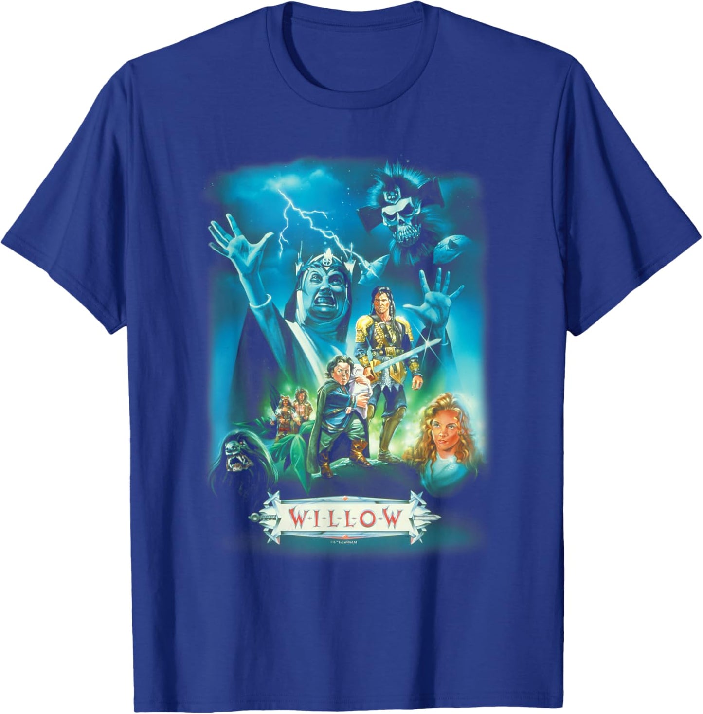 Lucasfilm Willow Illustrated Blue Movie Poster T-Shirt - T-Shirt | Royal