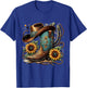 Western Cowboy Boot Horseshoe Sunflower Rope Cowgirl Boot , Small, Black T-Shirt - T-Shirt | Royal