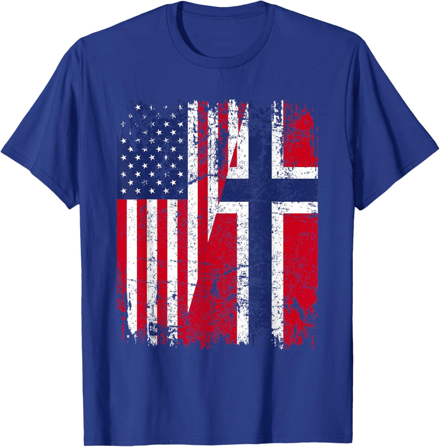 NORWEGIAN American Flag | Men Women Kids | NORWAY T-Shirt - T-Shirt | Royal