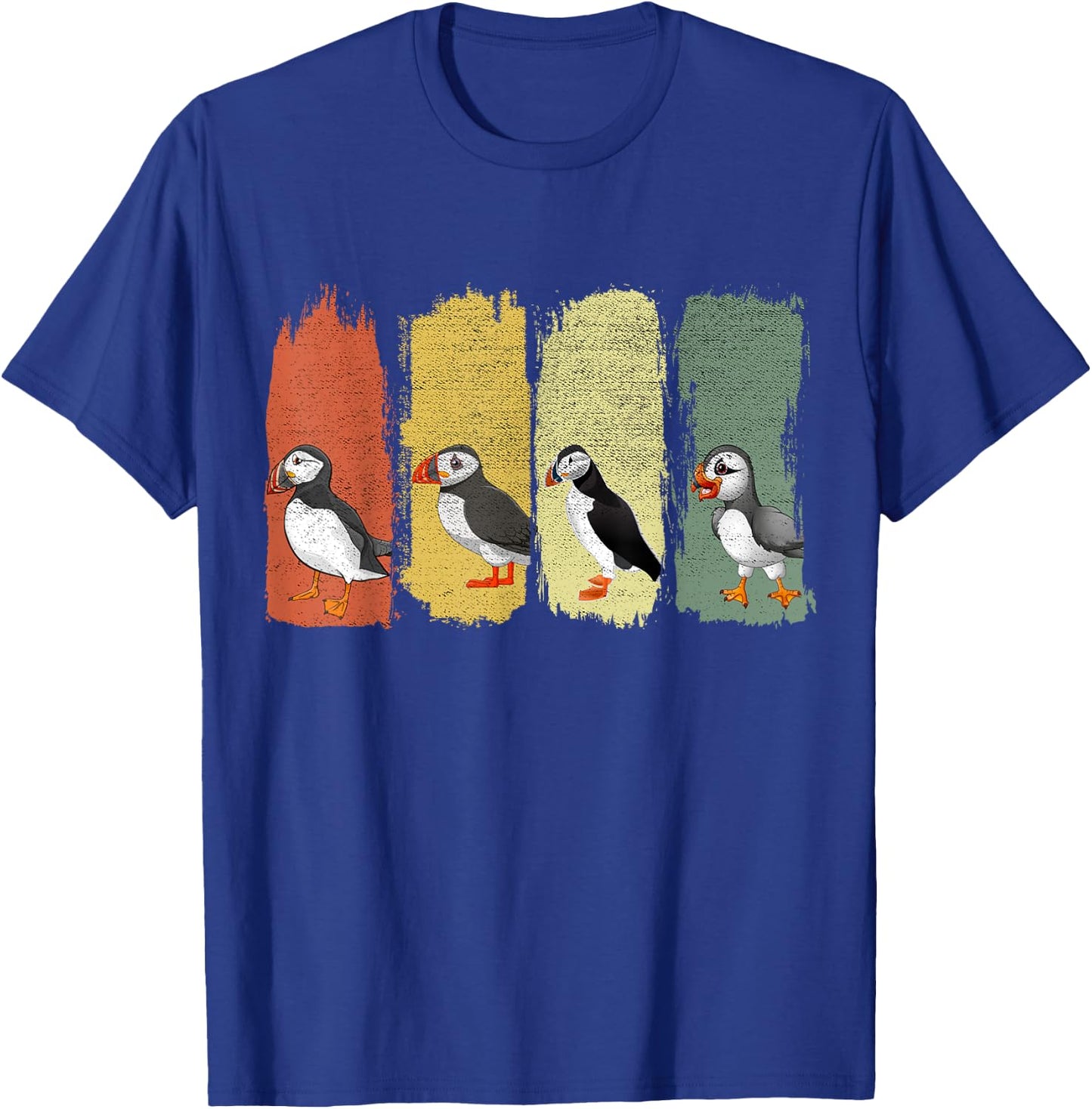 Retro Puffin Bird T-Shirt - T-Shirt | Royal