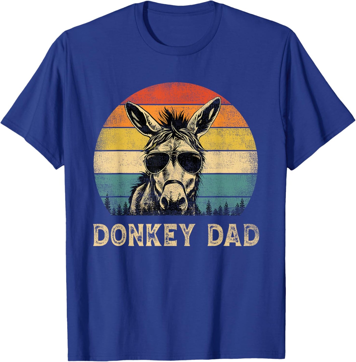 Vintage Donkey Dad Donkey Lovers Daddy Father's Day T-Shirt - T-Shirt | Royal
