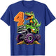 Monster Truck Dinosaur T-Rex 4th Birthday Boy 4 Year Old T-Shirt - T-Shirt | Royal